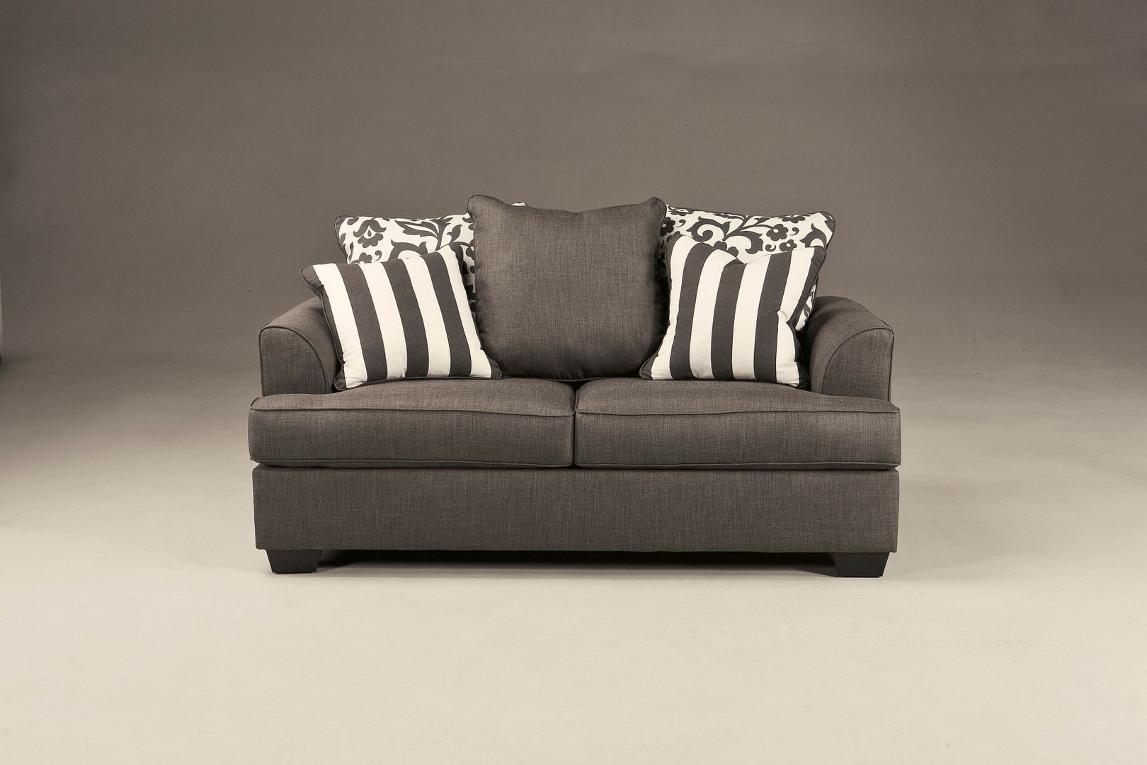 New Ashley Contemporary Modern Levon Charcoal Sofa Couch and Loveseat Set