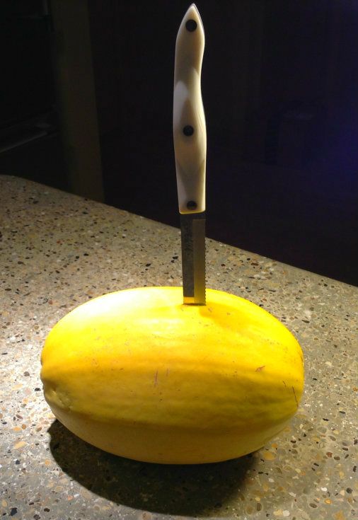 Squash with knife