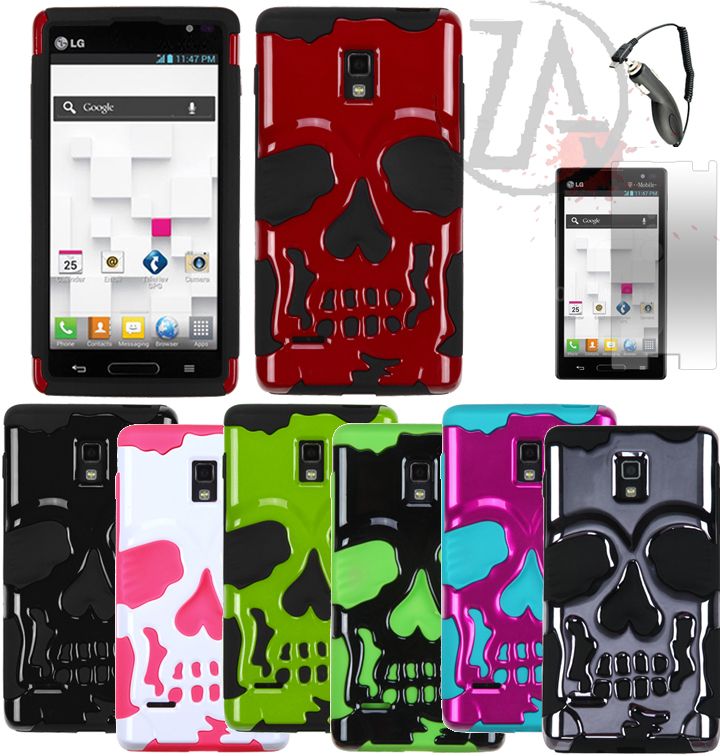 ... Pink Halloween Skull Hybrid Layer Hard Cover Case LG Optimus L9 | eBay