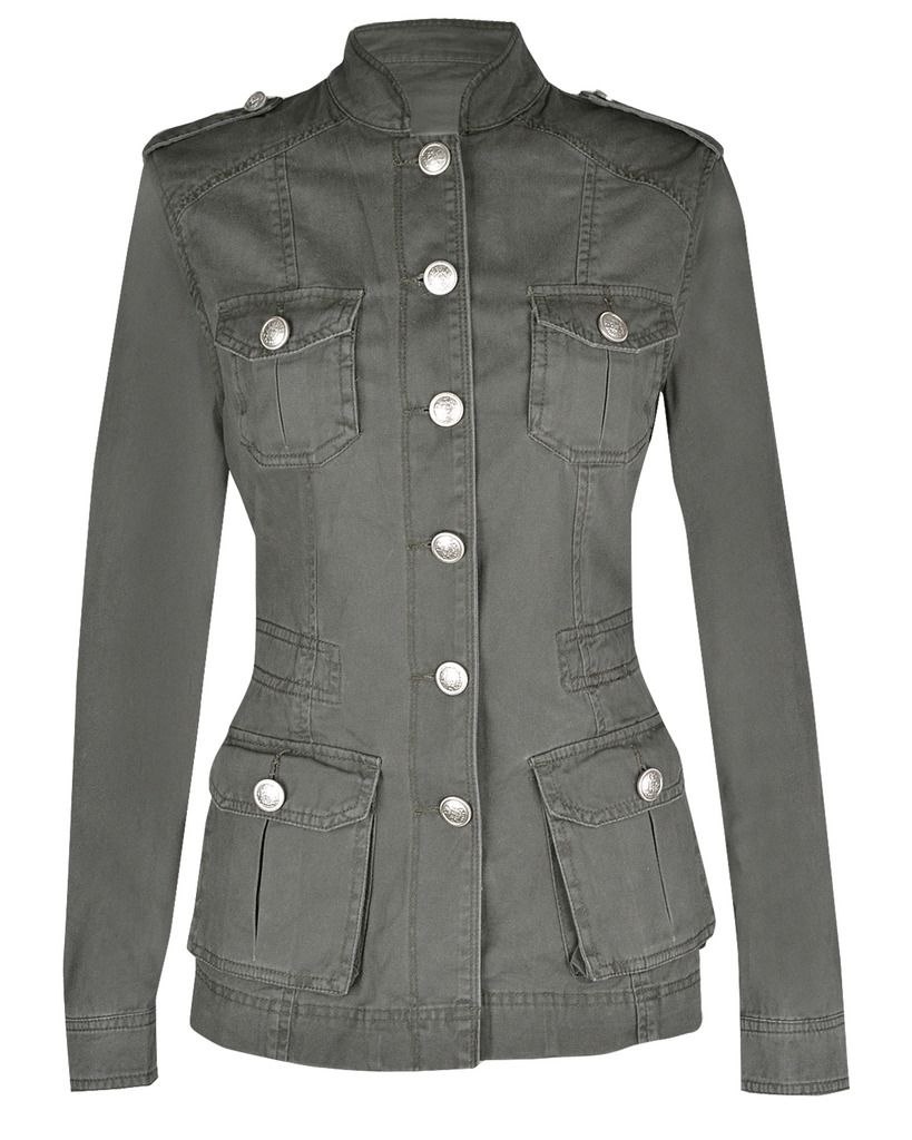New Ladies Women's Cotton Multi Pocket Military RAW Look Summer Jacket