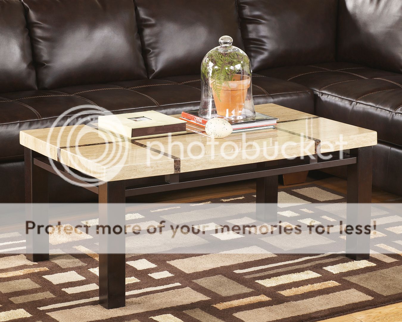 Living Room Modern Rectangular Cocktail Table Dark Brown Color Contemporary