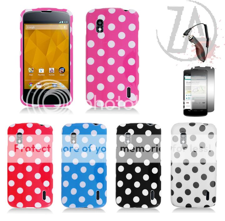 LG Nexus 4 T Mobile Case Bundle Purple Sparkle Diamond Design Hard Cover